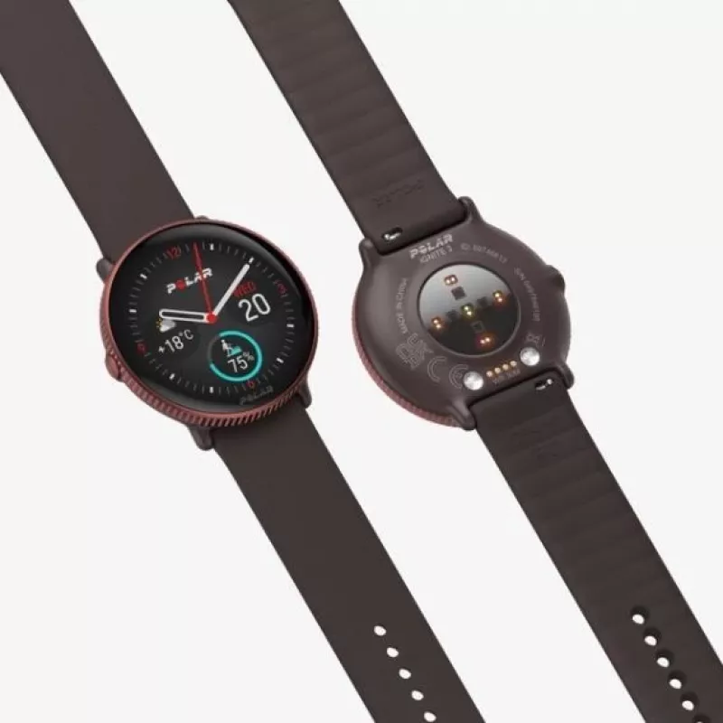 Polar Ignite 3 Titanium Brown Leather M/L – išmanusis laikrodis su titano apdaila ir rudu odiniu dirželiu