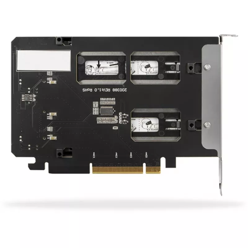 Mobilus laikiklis RAIDSONIC ToughArmor MB842MP-B — 2 išimami lizdai M.2 NVMe diskams, PCIe 4.0 x16
