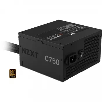 Maitinimo šaltinis NZXT C750 Bronze 750 W, 24 kontaktų ATX, 80 PLUS Bronze, 120 mm ventiliatorius, Juoda