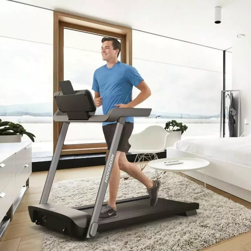 Sulankstomas elektrinis bėgimo takelis Horizon Fitness Evolve 3.0 — 16 km/h, 127×51 cm juosta, 12 programų, maks. vartotojas 113 kg, LED ekranas