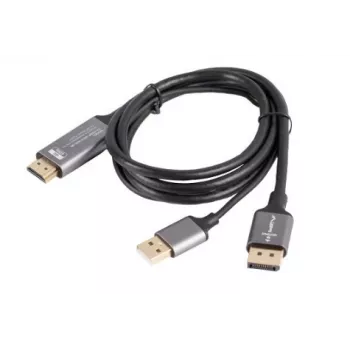 HDMI (vyriškas) į DisplayPort (vyrišką) kabelis 1 m, 4K, juodas, LANBERG