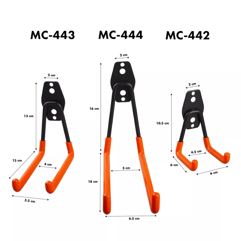 Plieninis garažo sieninis kabliukas 25 kg MC-444