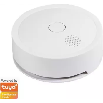 Dūmų detektorius WiFi Smart, suderinamas su Tuya, baltas