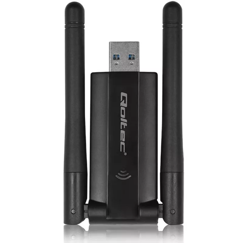 Qoltec greitas belaidis USB dvigubas Wi-Fi adapteris 2x2 dBi