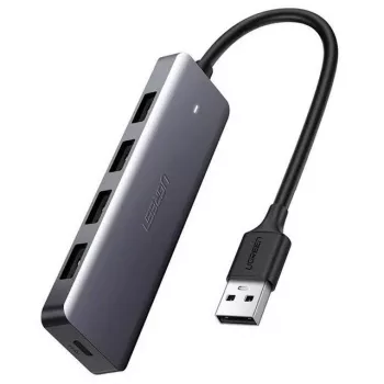Ugreen USB-C 4-in-1 adapteris į 4× USB 3.0 + USB-C pilkas