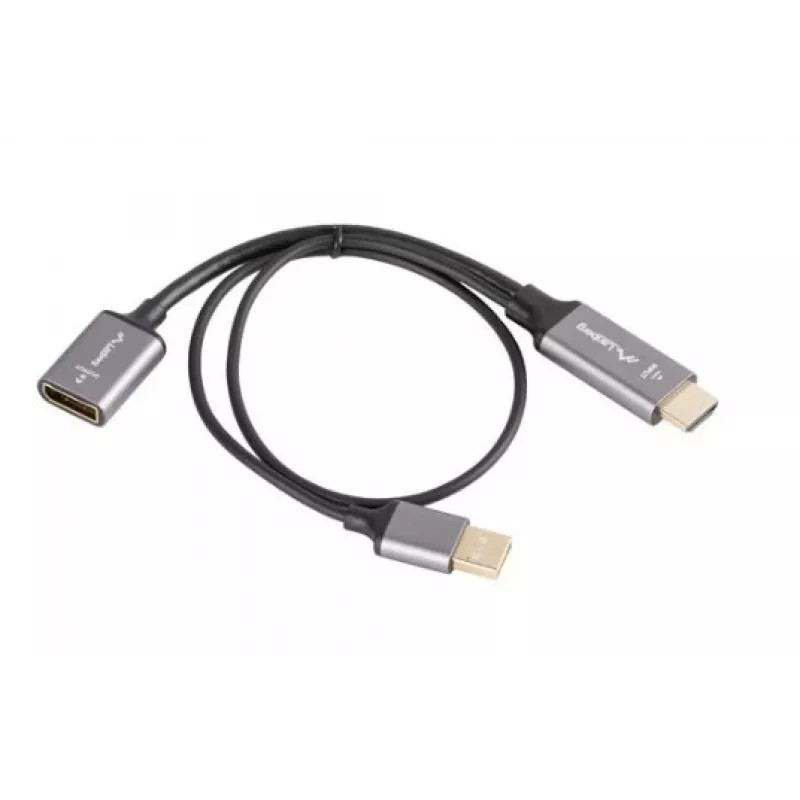 Adapteris HDMI (M) – DisplayPort (M) 4K 20 cm LANBERG AD-HD-DP-0