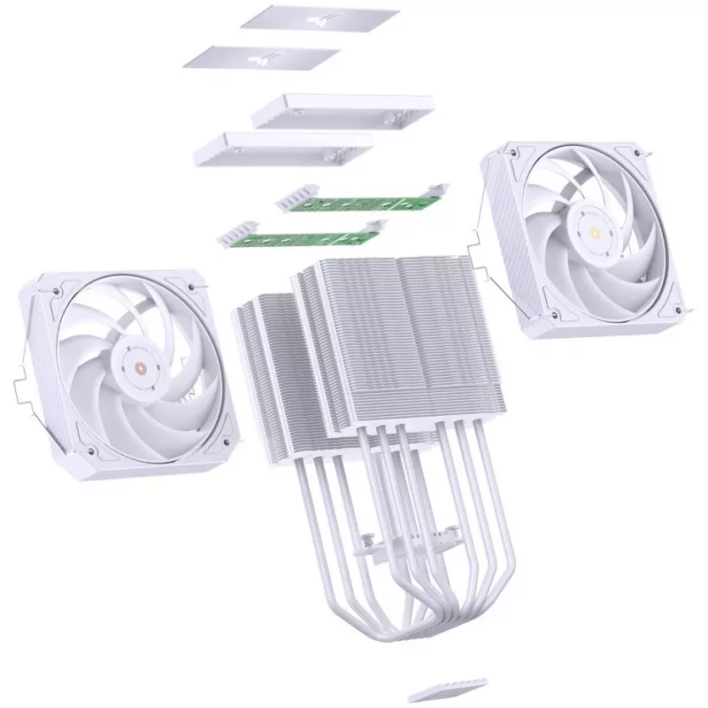 Jonsbo HX6280 procesoriaus aušintuvas, PWM, RGB - 130 mm, baltas