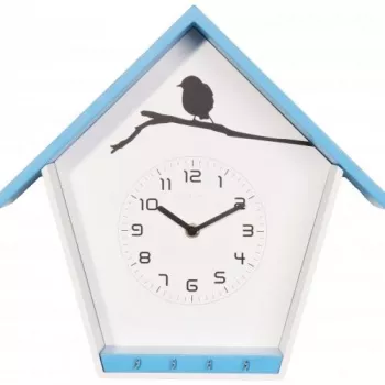 NeXtime klok 3109bl Cuckey sieninis laikrodis, 30,5x33x11 cm, mėlynas/baltas