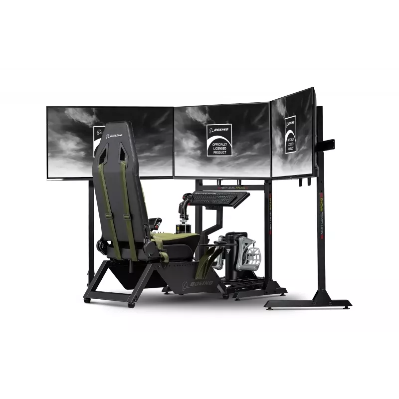 Next Level Racing Flight Simulator Boeing Military 396055 sėdynė – specializuota aviacinė kėdė su vairalazdės ir pedalų tvirtinimo vietomis