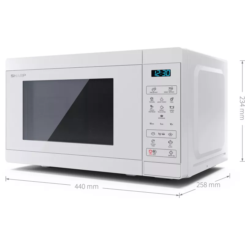 Sharp YC-MS02E-C Mikrobangų krosnelė | Laisvai pastatoma | 800 W | Balta