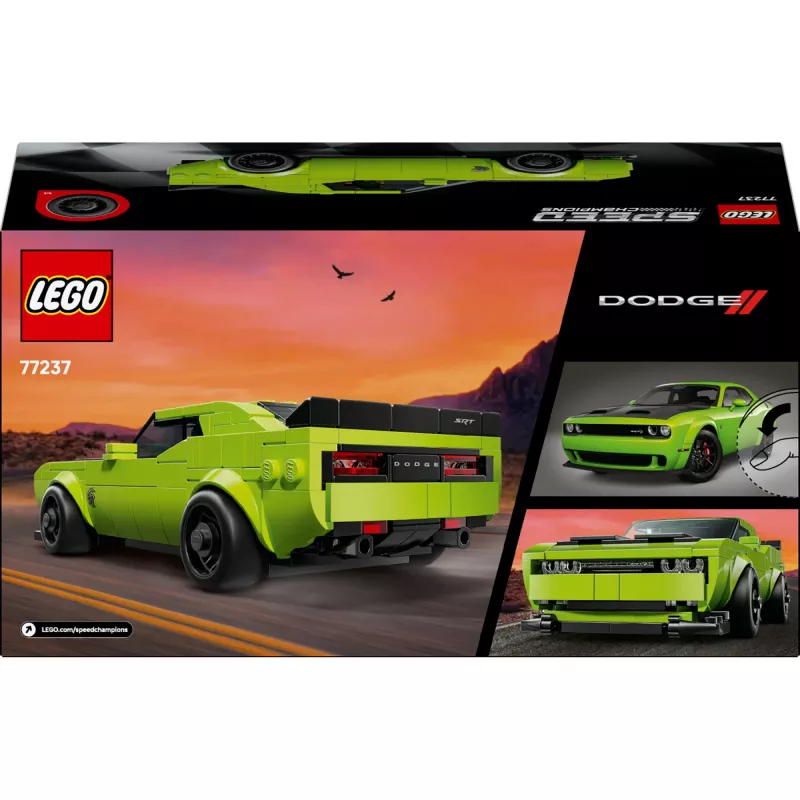 LEGO Speed Champions Dodge Challenger SRT Hellcat 77237 konstruktorius – 390 detalių, 1 minifigūrėlė, nuo 9 metų