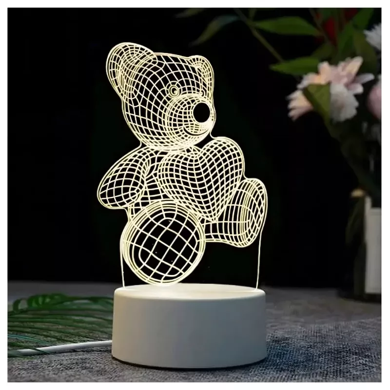 Naktinė lemputė Extralink HOME 3D širdies optinė iliuzija lovos lemputė USB