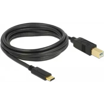 USB laidas DeLOCK 83666 USB 2.0 3 m USB-C – USB-B juodas