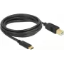 USB laidas DeLOCK 83666 USB 2.0 3 m USB-C – USB-B juodas