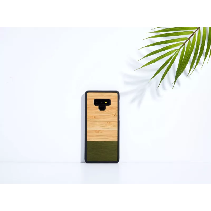 Apsauginis dėklas Samsung Galaxy Note 9 iš medžio ir polikarbonato – bambuko miško juoda