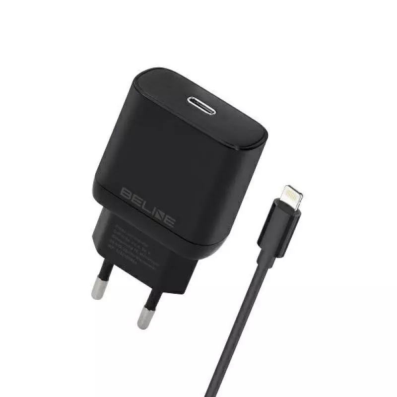 Beline Beli02174 USB-C į Lightning 30W kroviklis su juodu laidu