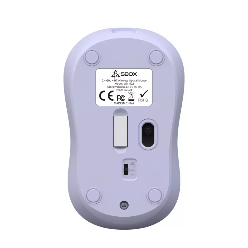 Sbox WM-602 Purple Wireless belaidė pelė su trackball