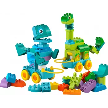 Konstruktorius LEGO DUPLO 10451 Dinozaurai ant ratų 3-in-1 rinkinys, 108 dalių, nuo 3 metų, aukštis 220 mm