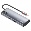 USB-C centrinis įrenginys Tellur TLL321061 su PD 3.0 100W, HDMI išėjimu ir 3× USB 3.0 prievadais