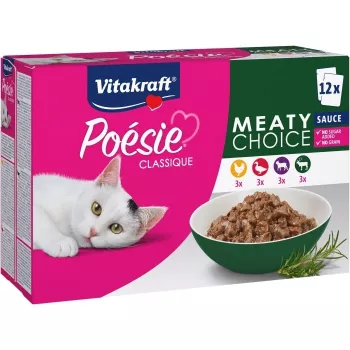 Šlapias kačių ėdalas Vitakraft Poésie Classique Meaty choice 12 x 85 g paukštiena, suaugusioms katėms