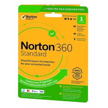 Norton 360 Standartinis | 1 Įrenginys | 1 Metai | 10 GB Debesies Saugykla | ES | NE Prenumerata
