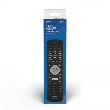SAVIO nuotolinio valdymo pultas RC-10, skirtas Philips TV, IR belaidis, juodas, mygtukų įvestis