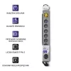 Qoltec 50168 apsauginis filtras su 8 lizdais, 3 m, pilkas