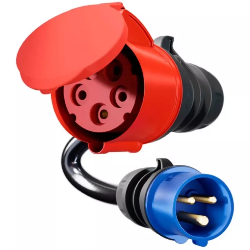 go-e Adapter Gemini flex 22 kW į CEE mėlyną 16 A – juodas – tiesus – tiesus – IP55 – 22 kW – 16 A