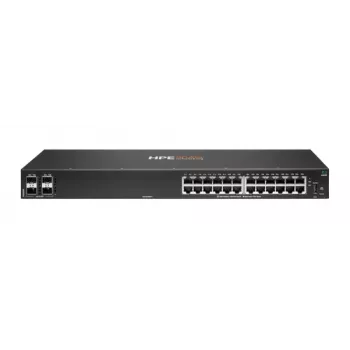 HPE Aruba 6000 24G 4SFP jungiklis – valdomas L3 jungiklis, 24 x Gigabit Ethernet + 4 x SFP, šoninis oro srautas, montuojamas į stelažą