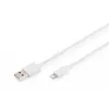 DIGITUS - Žaibolaidinis kabelis - Lightning (M) į USB (M) - 1,0 m - Dviguba izoliacija - Baltas - Lietas - Apple iPad/iPhone/iPod (Lightning) (DB-600106-010-W)