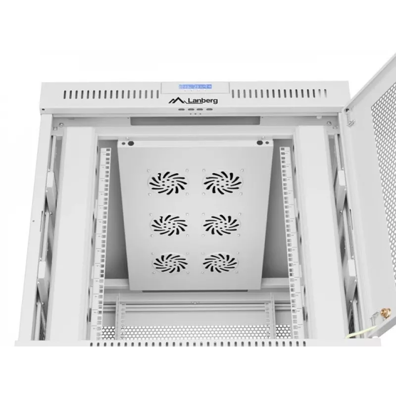 Rack spinta LANBERG FF01-8015-23SL 19 colių 15U, pilka, perforuotos priekinės durelės