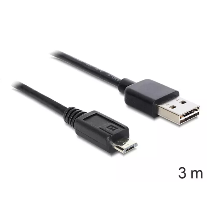 USB laidas DeLOCK EASY-USB 2.0-A – USB 2.0 micro-B 3 m