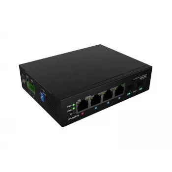 Nevaldomas pramoninis PoE jungiklis LANBERG ILGE-4P-2S-90 — 1xBT, 3xAT, 2xSFP, DIN bėgis, Gigabit