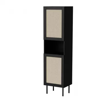 Laikomoji spintelė CAMA MELE JUTA 50×39,5×190 cm, ant grindų prie sienos, juoda su linol calabria apdaila