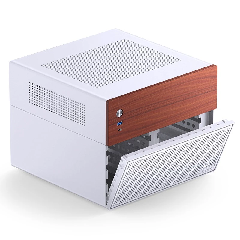 Kompiuterio korpusas Micro Tower Jonsbo N4 WHITE Mini-ITX su grūdintu stiklu