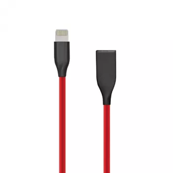 Silicone laidas USB – Lightning, 1 m, raudonas