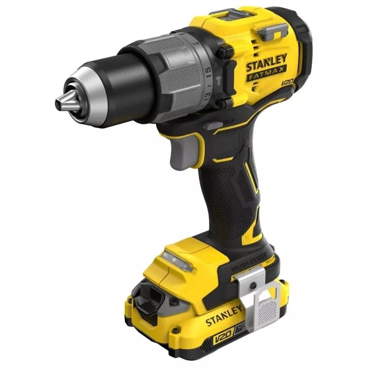 Gręžtuvas-suktuvas STANLEY FatMax V20 SFMCD726D2K 18V, 2x 2Ah Li-Ion, 80 Nm, 2 greičiai, LED