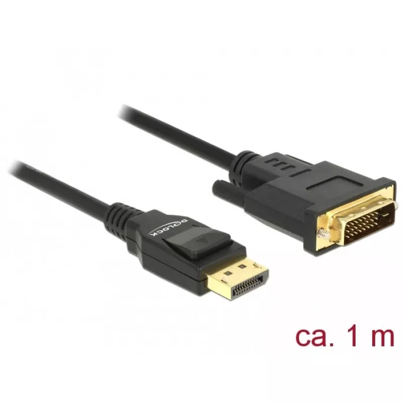 DeLOCK 85312 1 m vaizdo kabelio adapteris DisplayPort į DVI-D juodas
