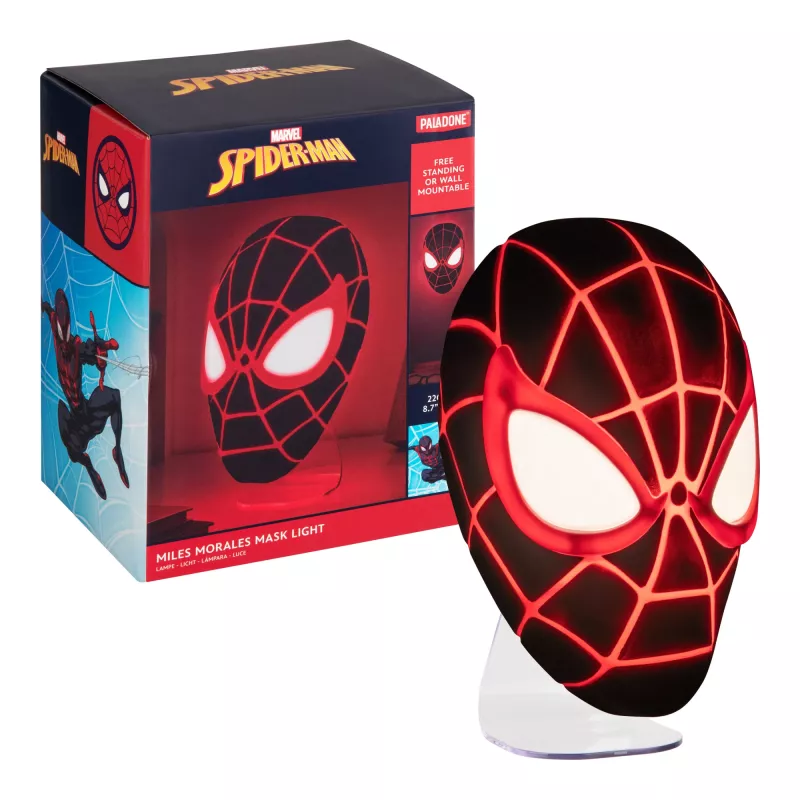 Stalinė lempa Paladone Mask Light PP14323SPMVN Spiderman Miles Morales – naktinė šviesa personažo kaukės formos