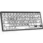 Klaviatūra LogicKeyboard XL-Print Juoda ant Baltos DE Mac Bluetooth – vokiškas išdėstymas, Mac žymėjimai