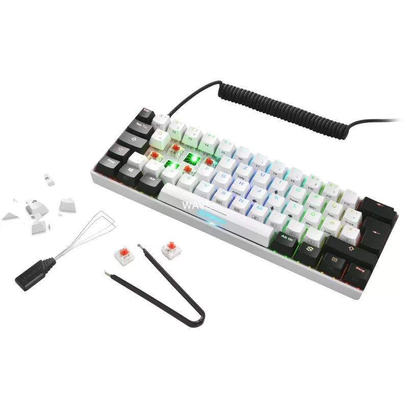 SKILLER SGK50 S4, žaidimų klaviatūra balta/juoda, PT išdėstymas, Kailh Red