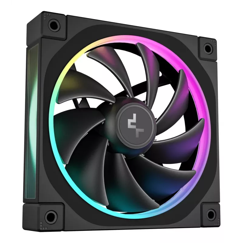 120 mm PC ventiliatorius DeepCool FL12 3 viename, juodas, 120×25 mm, 2150 RPM, skysčio dinaminis guolis, PWM, 55 CFM, 32 dB, 3 vnt. pakuotė