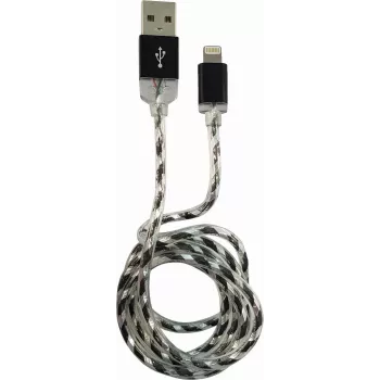 LC-Power kabelis USB-A į Lightning 1m juodas/sidabrinis (LC-C-USB-LIGHTNING-1M-8)