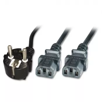 MicroConnect PE011330 maitinimo laidas 3 m, 2 x C13 lizdai, juodas
