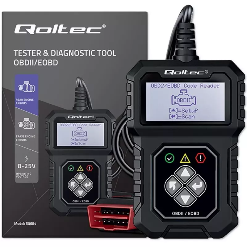 OBDII diagnostikos testeris QOLTEC ProLine (modelis 50684)