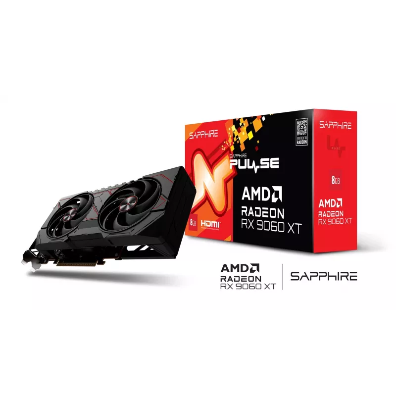 Vaizdo plokštė Sapphire Radeon RX 9060 XT 8GB GDDR6, 128 bitų, PCIe 5.0, 3320 MHz, 2x DP + HDMI