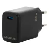 Mobilis 001380 universalus juodos spalvos greitasis AC įkroviklis su USB-C prievadu