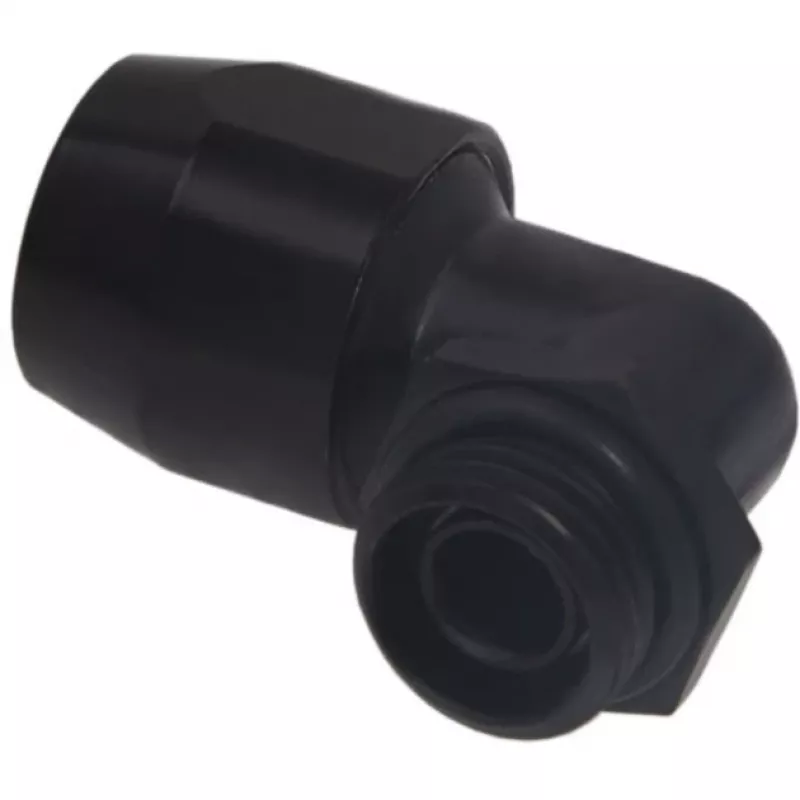Alphacool HF įsukama jungtis TPV Metal - 90° pasukama 12,7/7,6mm - Juoda (17455)