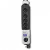 Qoltec 50172 apsauginis filtras nuo viršįtampių, 6 kištukiniai lizdai, 230 V, 5 m, juodas
