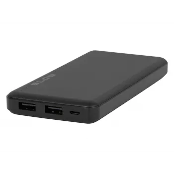 Nešiojamas power bank BLOW PB10A 10000 mAh polimerinė baterija, 2x USB-A išėjimai, 22,5 W bendra galia, Micro‑USB įėjimas, juoda